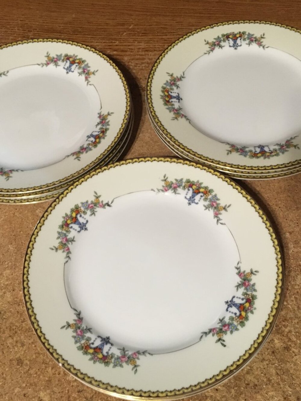 SET OF 9 NORITAKE M MODJESKA PATTERN PLATE 8.5”